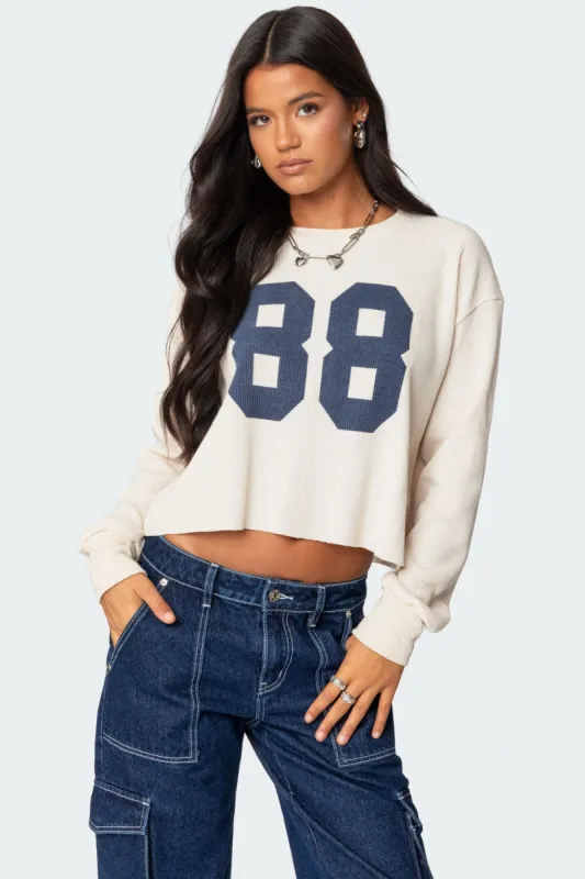88 Waffle Long Sleeve T Shirt sold by Edikted