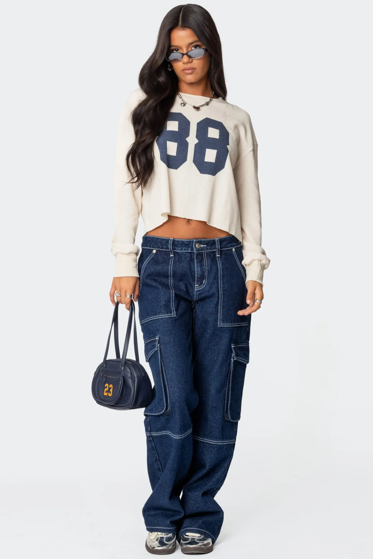 88 Waffle Long Sleeve T Shirt sold by Edikted product image thumbnail 2