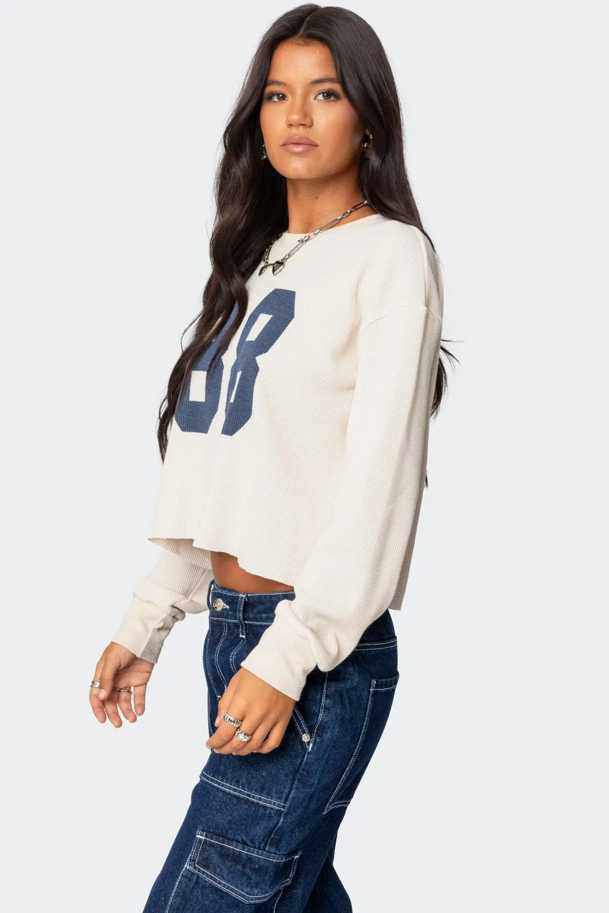 88 Waffle Long Sleeve T Shirt sold by Edikted product image thumbnail 3