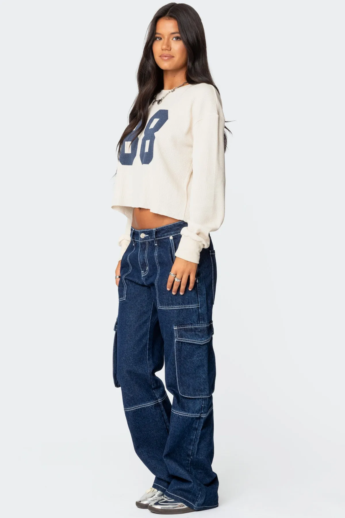 88 Waffle Long Sleeve T Shirt sold by Edikted product image thumbnail 4