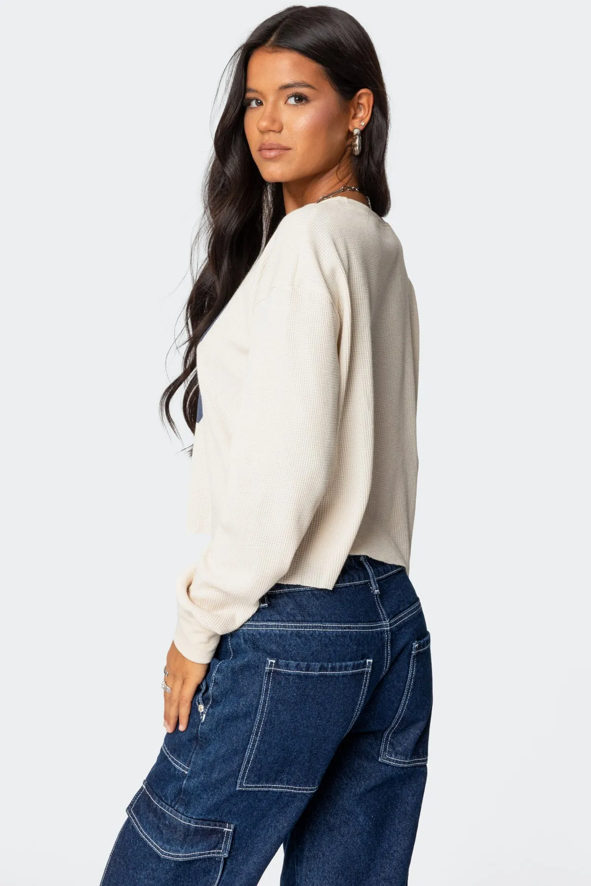 88 Waffle Long Sleeve T Shirt sold by Edikted product image thumbnail 5