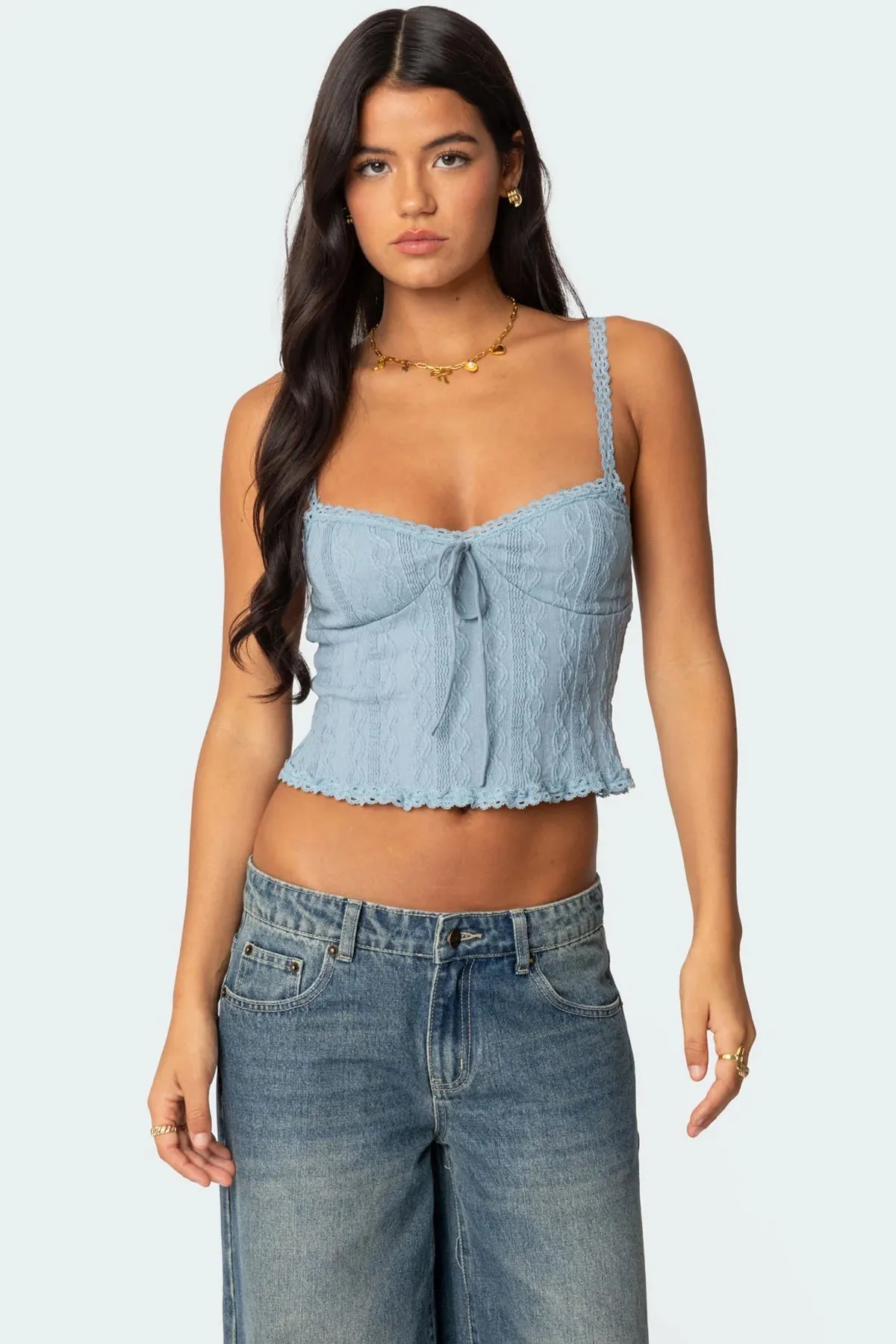 Lacey Knit Tank Top sold by Edikted