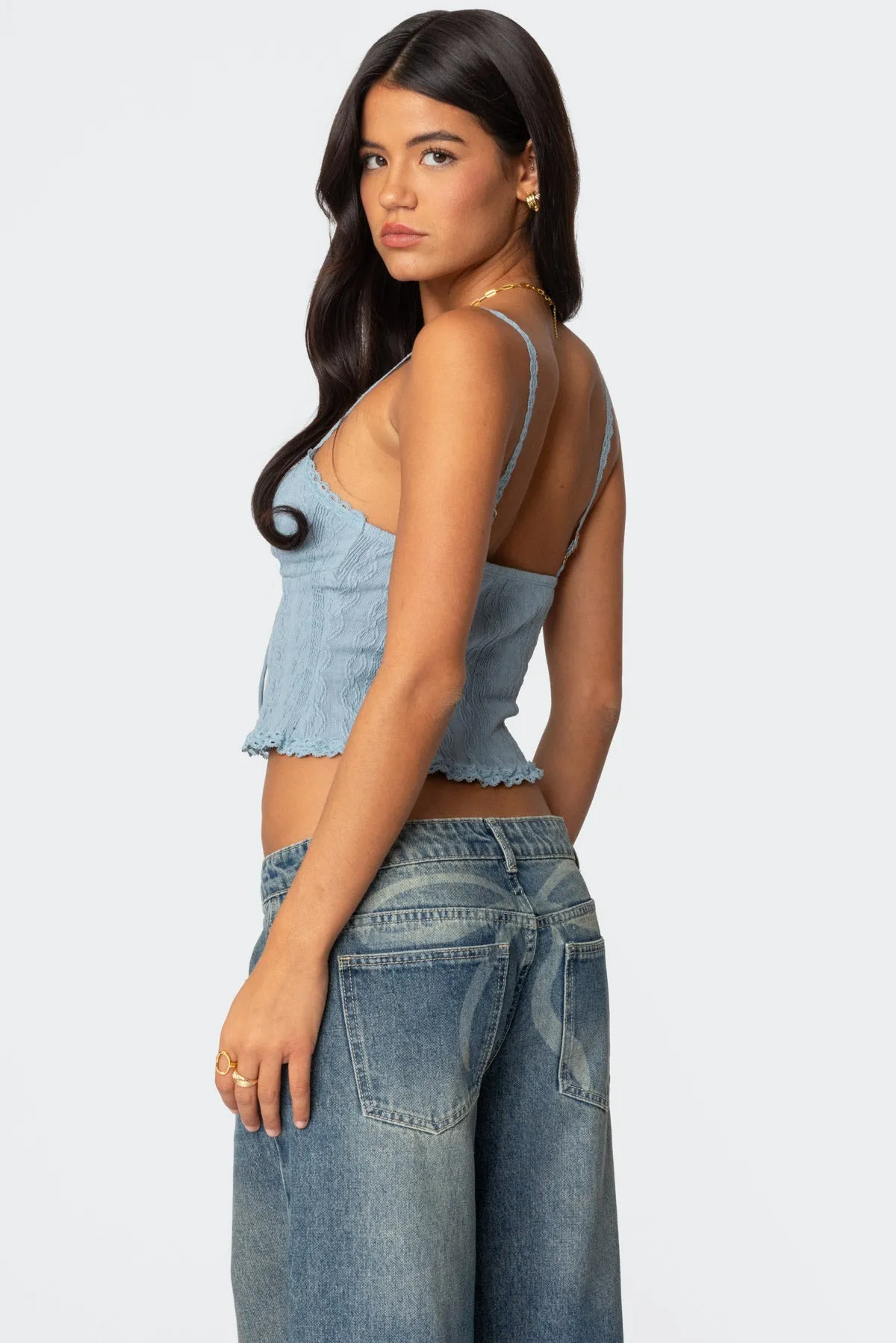 Lacey Knit Tank Top sold by Edikted product image thumbnail 4