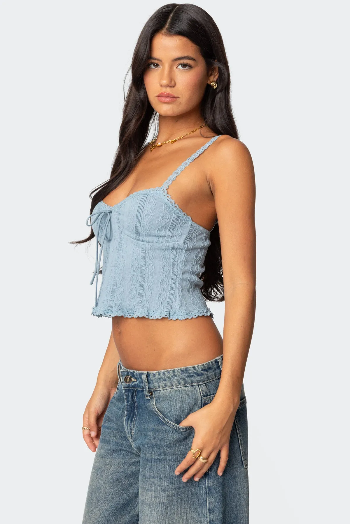 Lacey Knit Tank Top sold by Edikted product image thumbnail 3