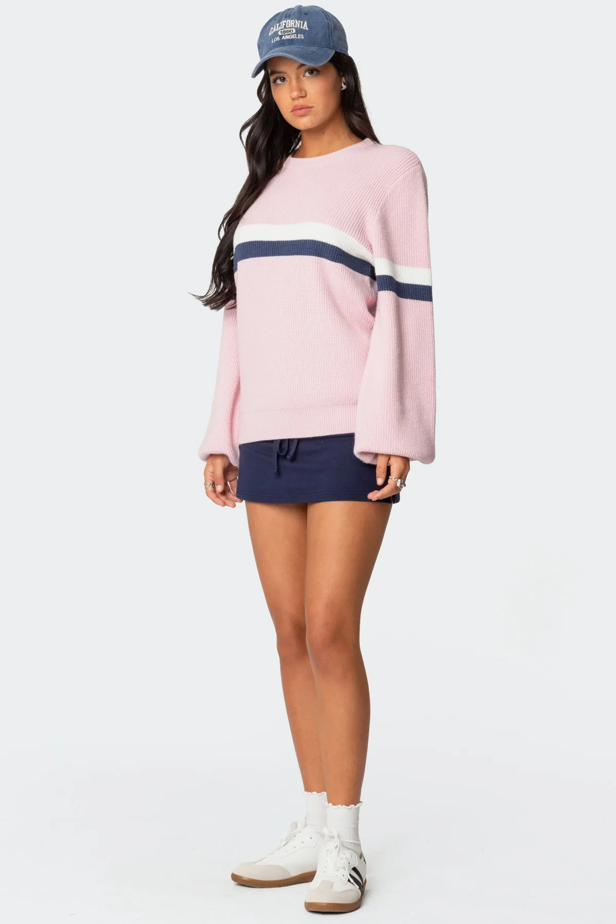 Nautical Striped Oversized Sweater sold by Edikted product image thumbnail 3