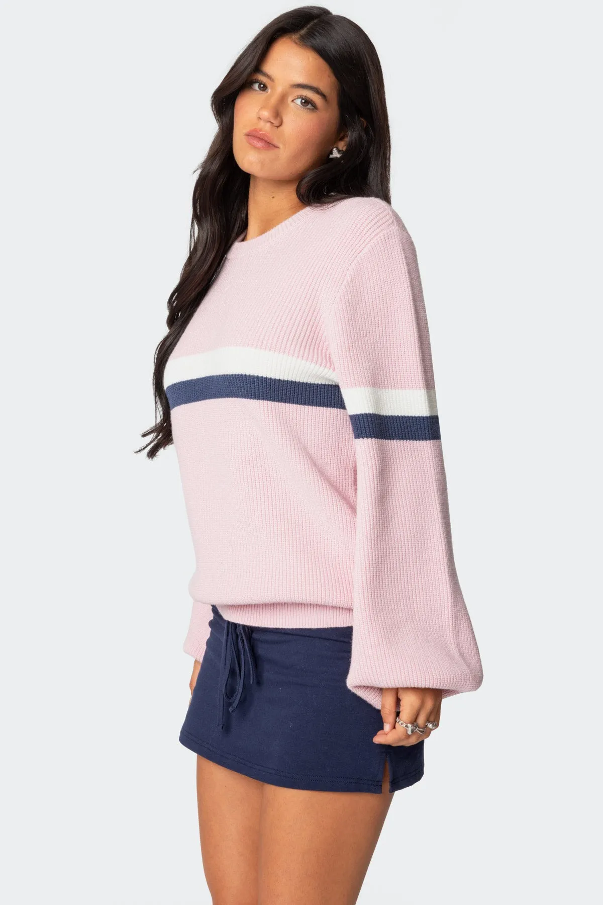 Nautical Striped Oversized Sweater sold by Edikted product image thumbnail 4