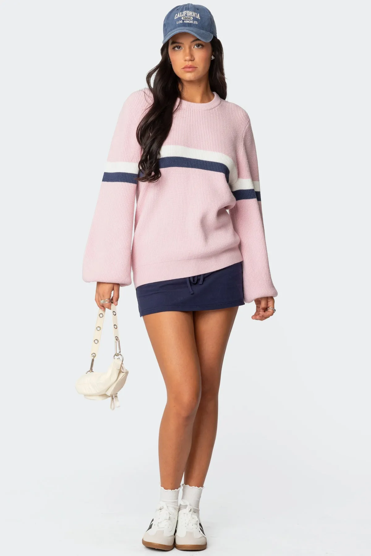 Nautical Striped Oversized Sweater sold by Edikted product image thumbnail 2