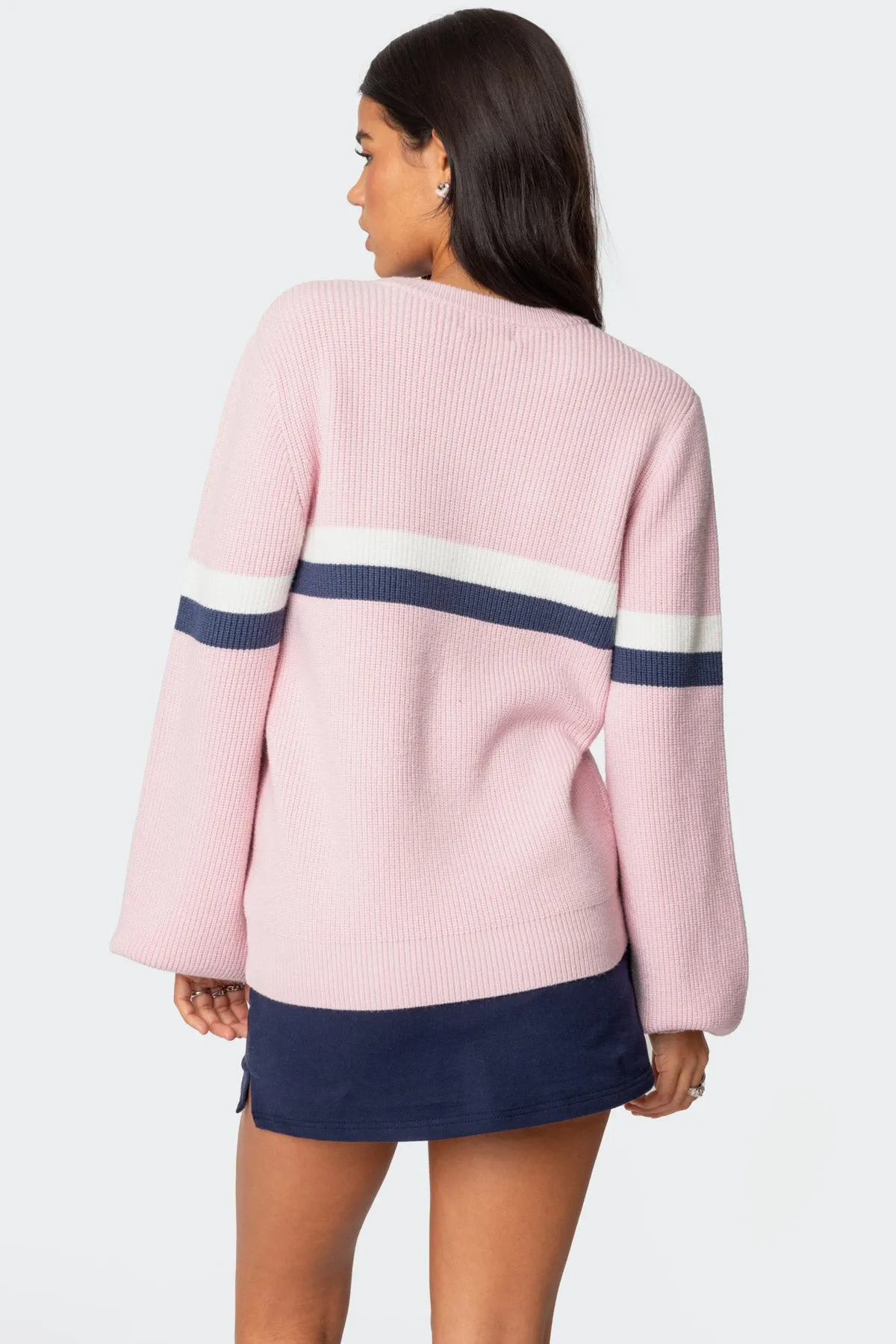 Nautical Striped Oversized Sweater sold by Edikted product image thumbnail 5