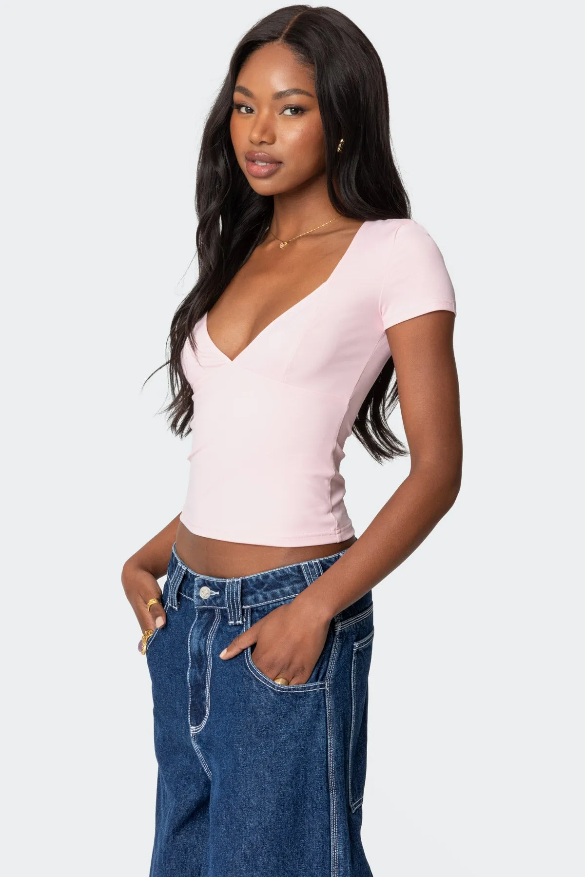 Katia V Neck Top sold by Edikted product image thumbnail 3