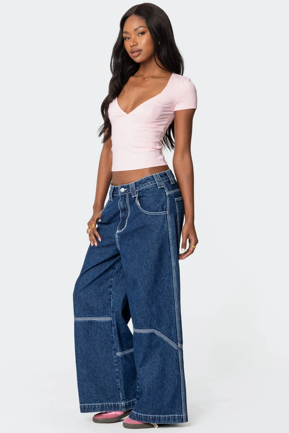 Katia V Neck Top sold by Edikted product image thumbnail 4