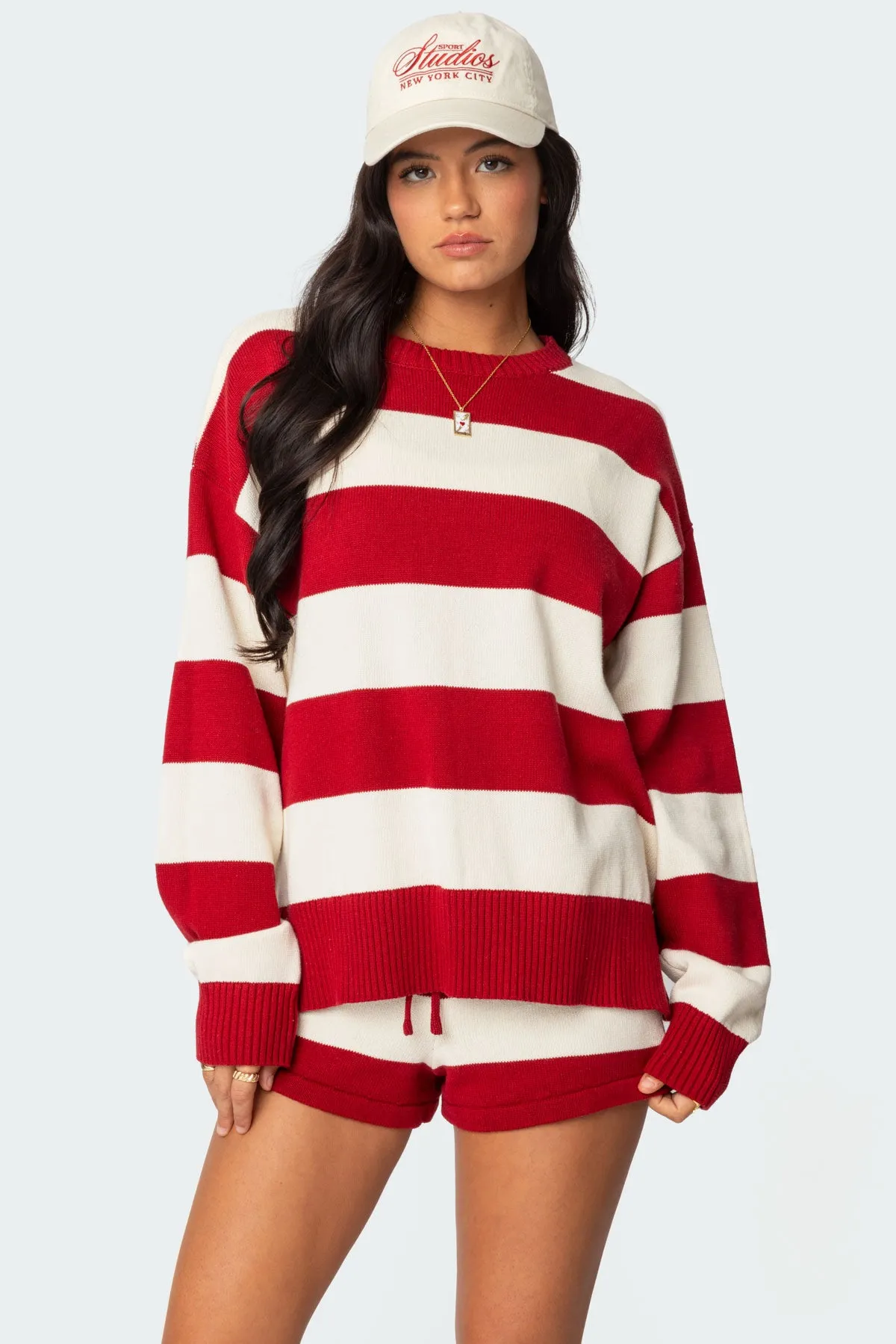 Riley Oversized Striped Sweater sold by Edikted