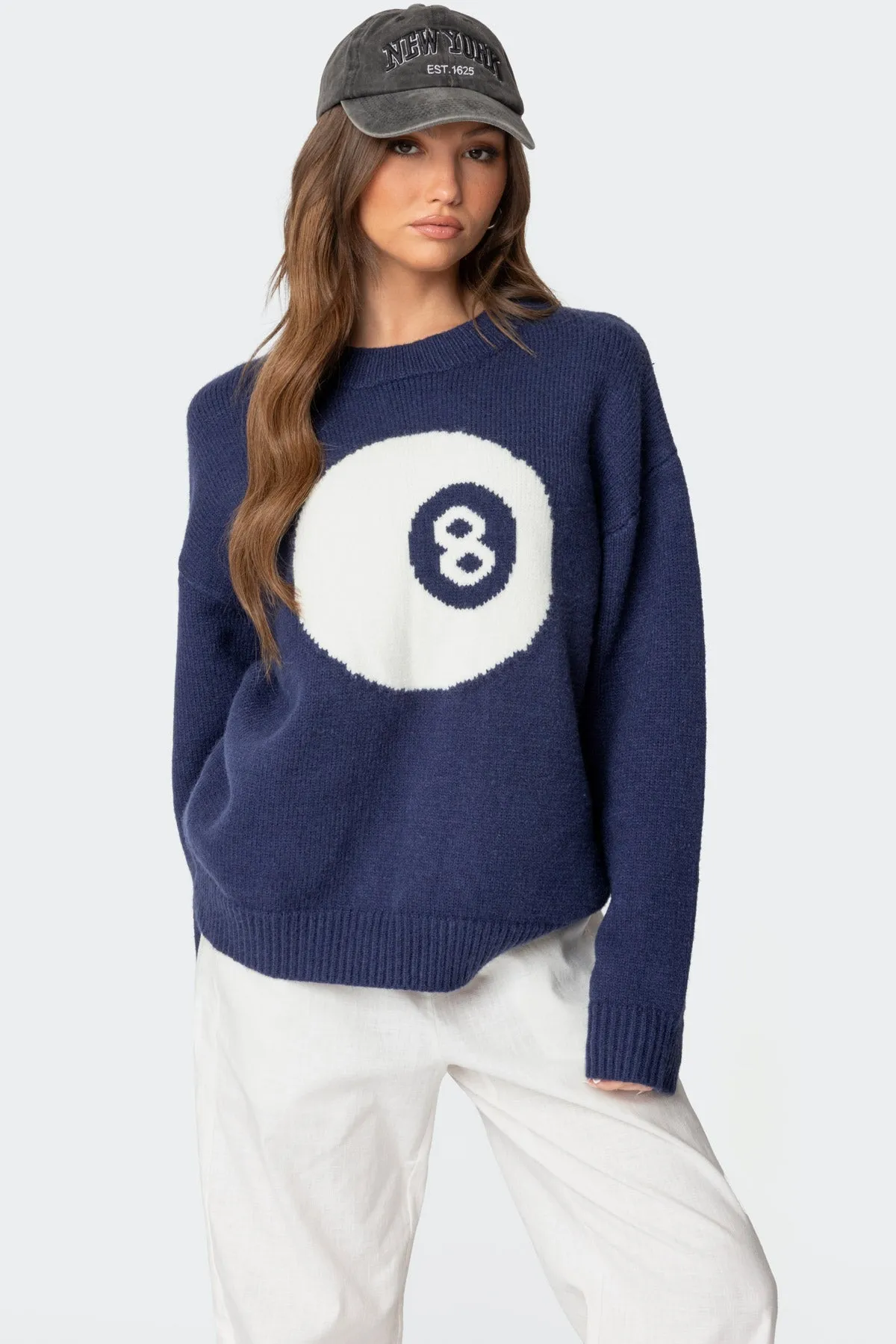Magic 8 Oversized Chunky Knit Sweater sold by Edikted product image thumbnail 3