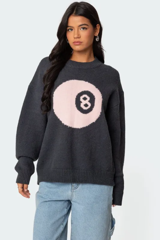 Magic 8 Oversized Chunky Knit Sweater sold by Edikted