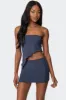 Vivi Mesh Asymmetric Tube Top sold by Edikted