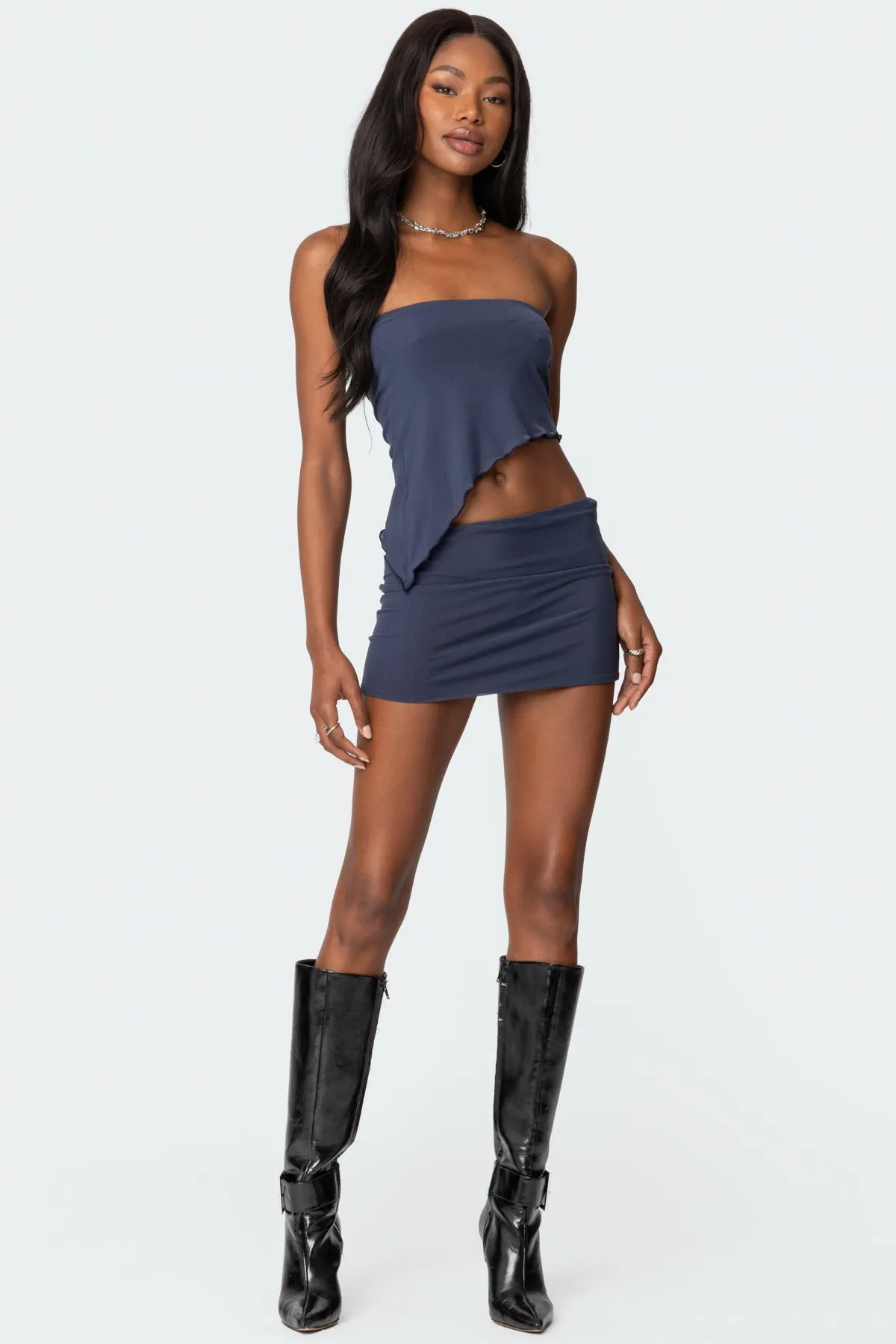 Vivi Mesh Asymmetric Tube Top sold by Edikted product image thumbnail 5