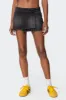 Asymmetric Denim Wrap Skort sold by Edikted
