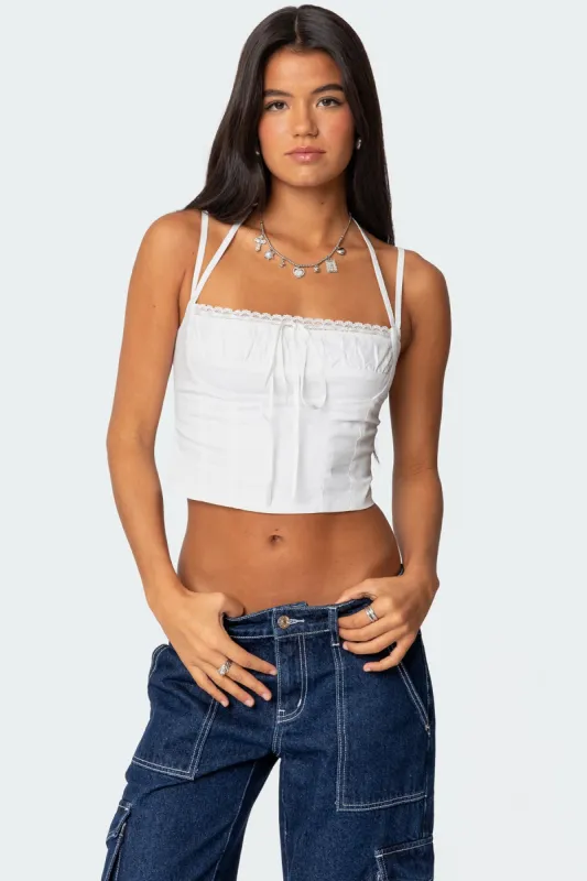 Salome Lace Up Top sold by Edikted