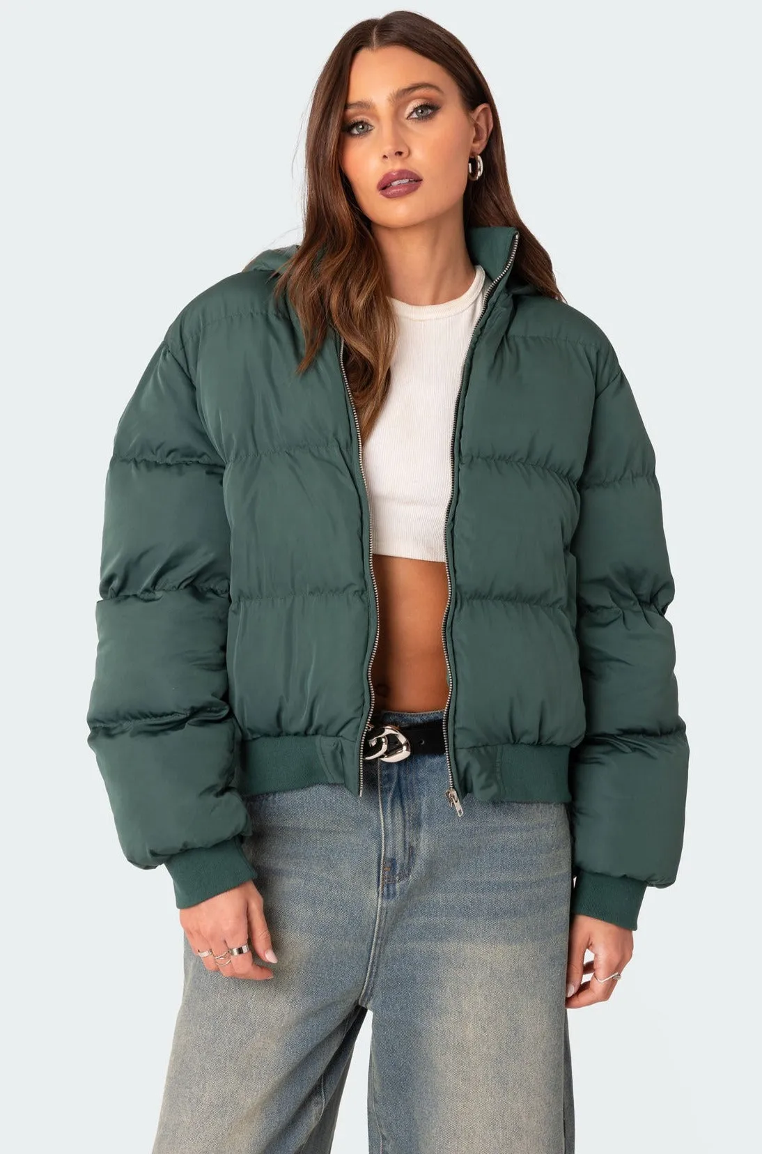 Frosty Hooded Puffer sold by Edikted