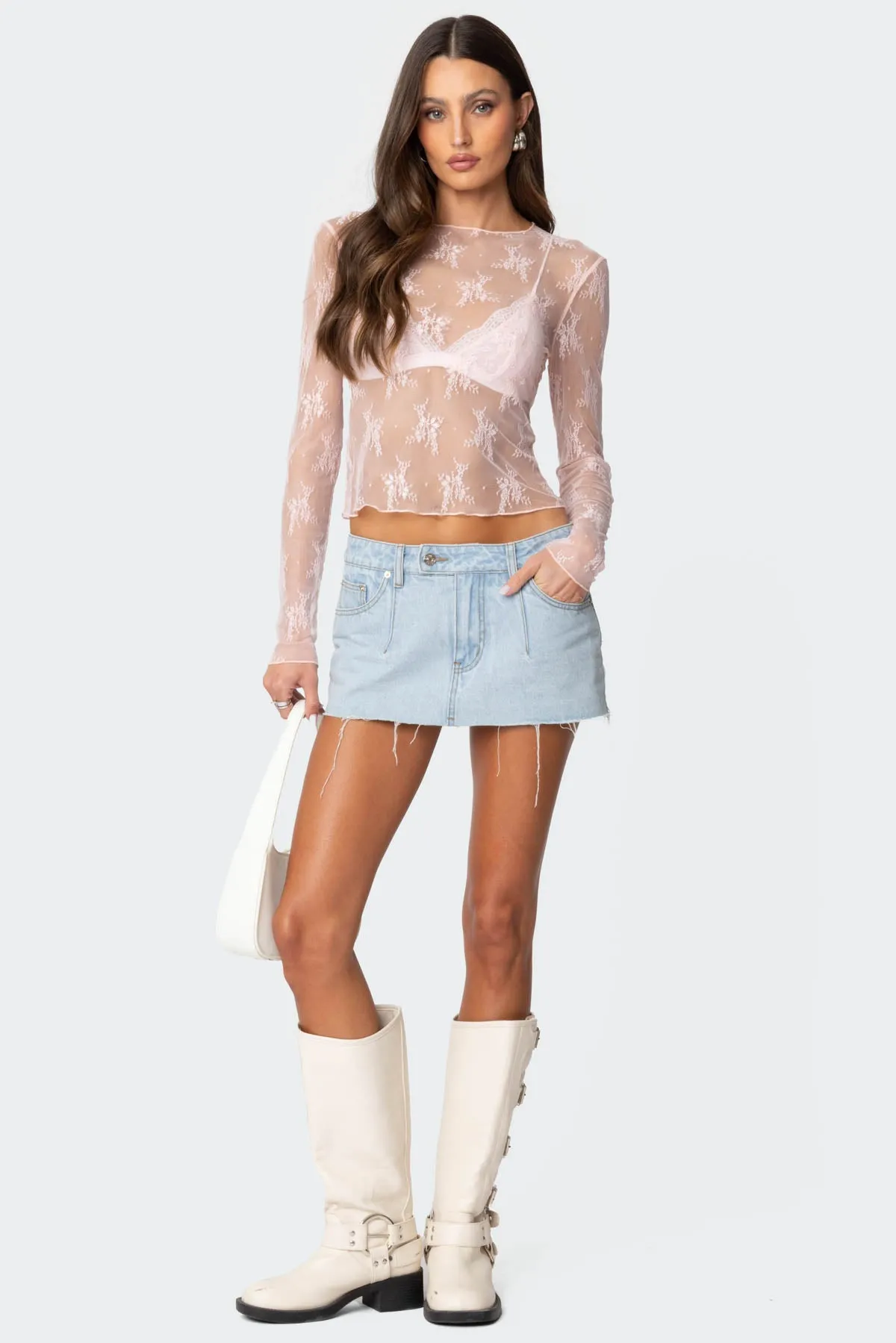 Lise Sheer Lace Top sold by Edikted product image thumbnail 2