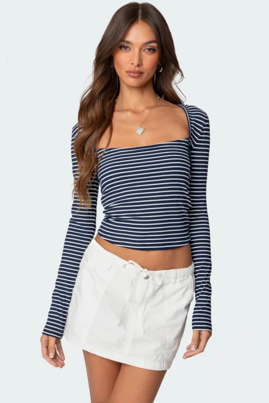 Alex Striped Top sold by Edikted