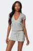 Alicia Contrast V Neck Top sold by Edikted