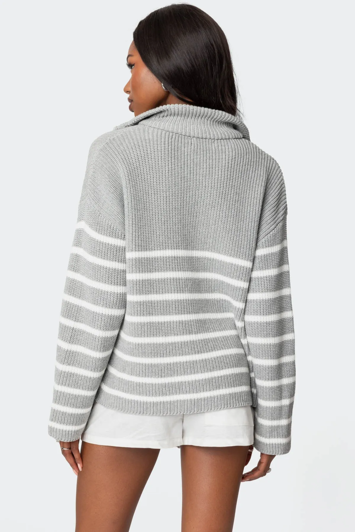 Oversized Quarter Zip Sweater sold by Edikted product image thumbnail 4