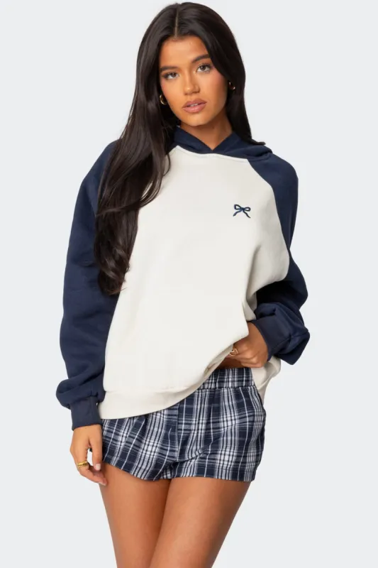 Raglan Bow Oversized Hoodie sold by Edikted