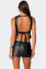 Frances Backless Faux Leather Top sold by Edikted