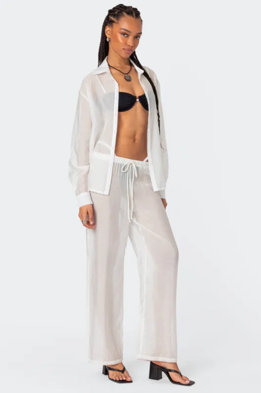 Breezy Sheer Pants sold by Edikted