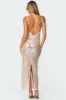 Sheer Sequin Slitted Maxi Dress sold by Edikted