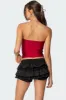 Maxeen Shiny Gathered Tube Top sold by Edikted