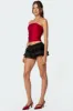 Maxeen Shiny Gathered Tube Top sold by Edikted