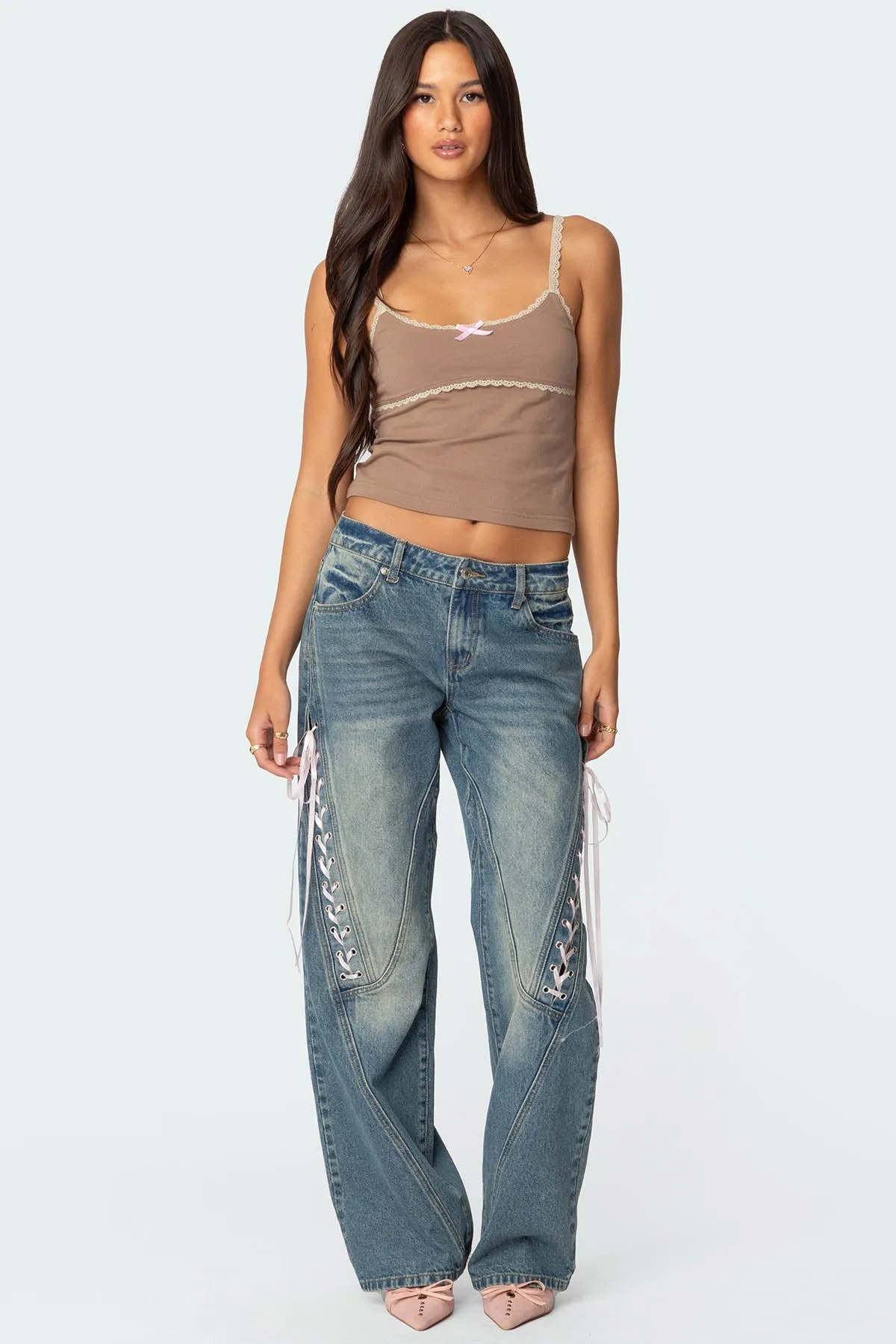 Elin Lace Trim Tank Top sold by Edikted product image thumbnail 5