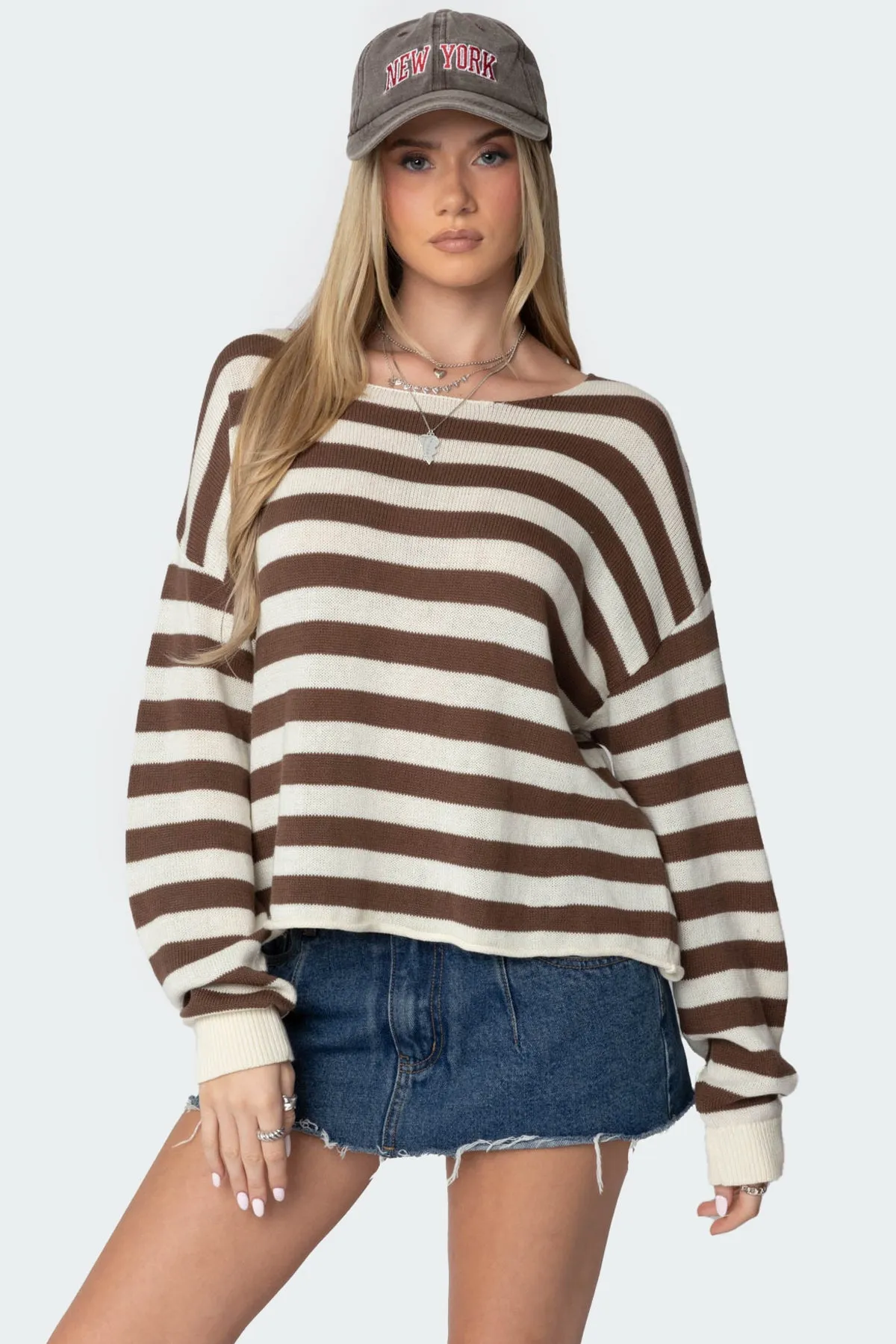 Anney Oversized Striped Sweater sold by Edikted