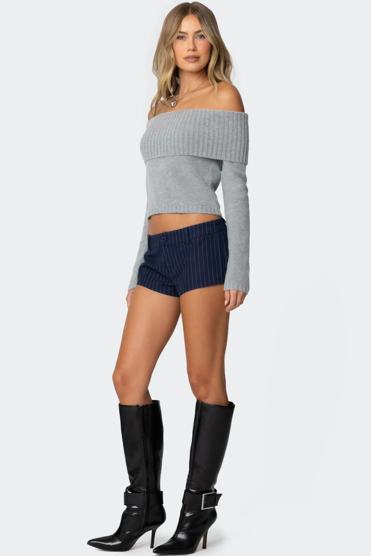 Tamara Fold Over Knit Top sold by Edikted product image thumbnail 4