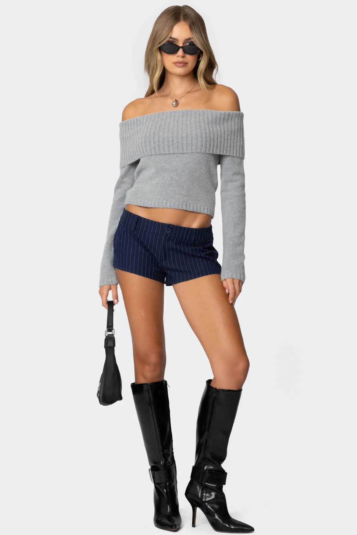 Tamara Fold Over Knit Top sold by Edikted product image thumbnail 2