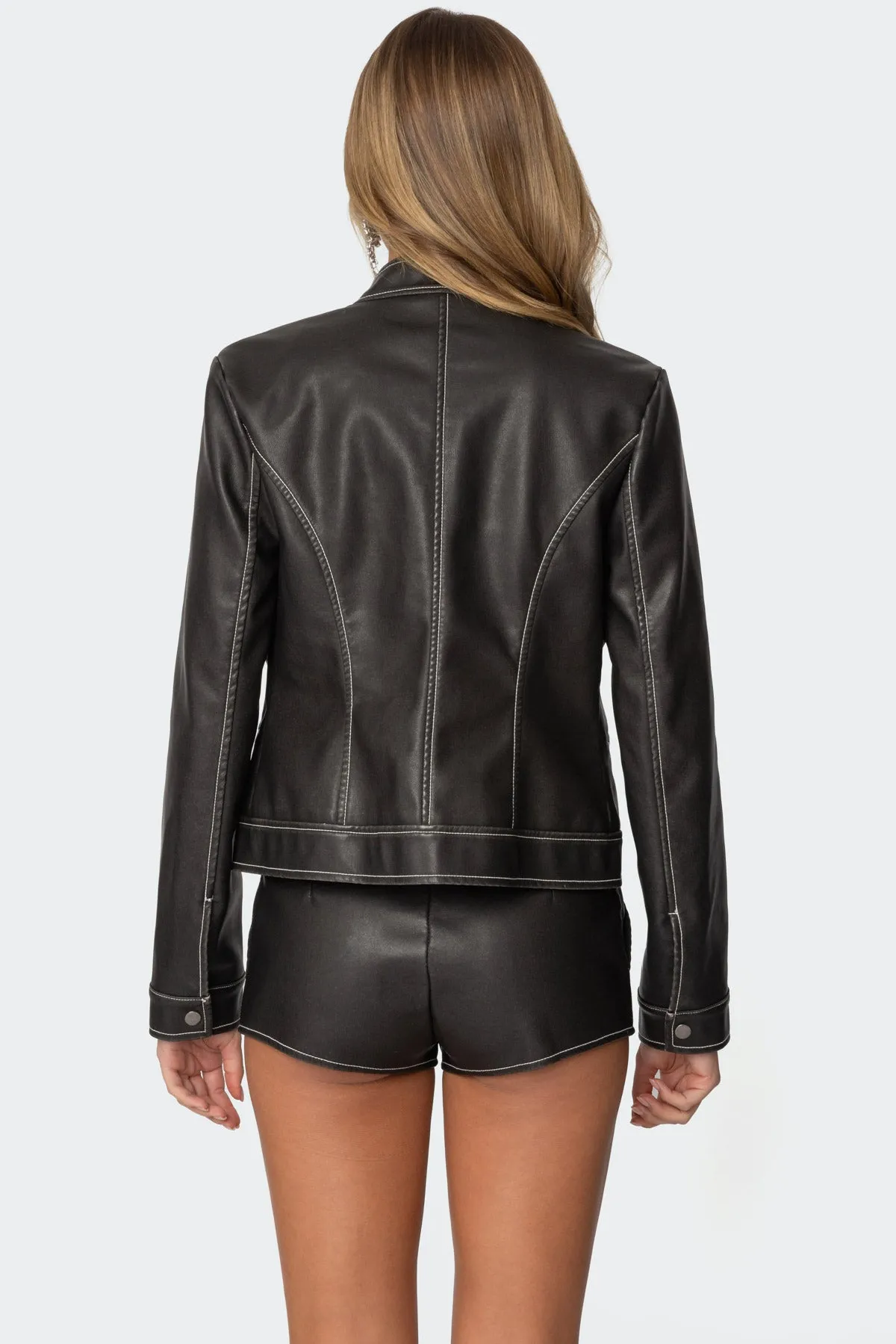 Roxie Faux Leather Jacket sold by Edikted product image thumbnail 4