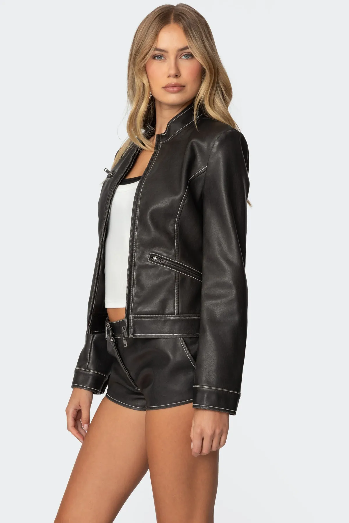 Roxie Faux Leather Jacket sold by Edikted product image thumbnail 3