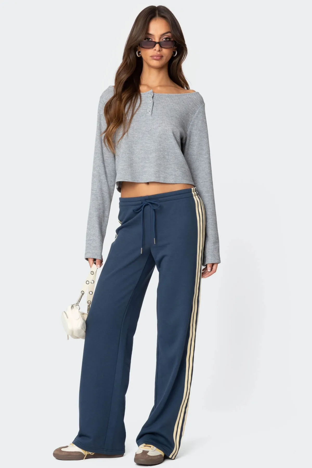 Averie Contrast Striped Sweatpants sold by Edikted