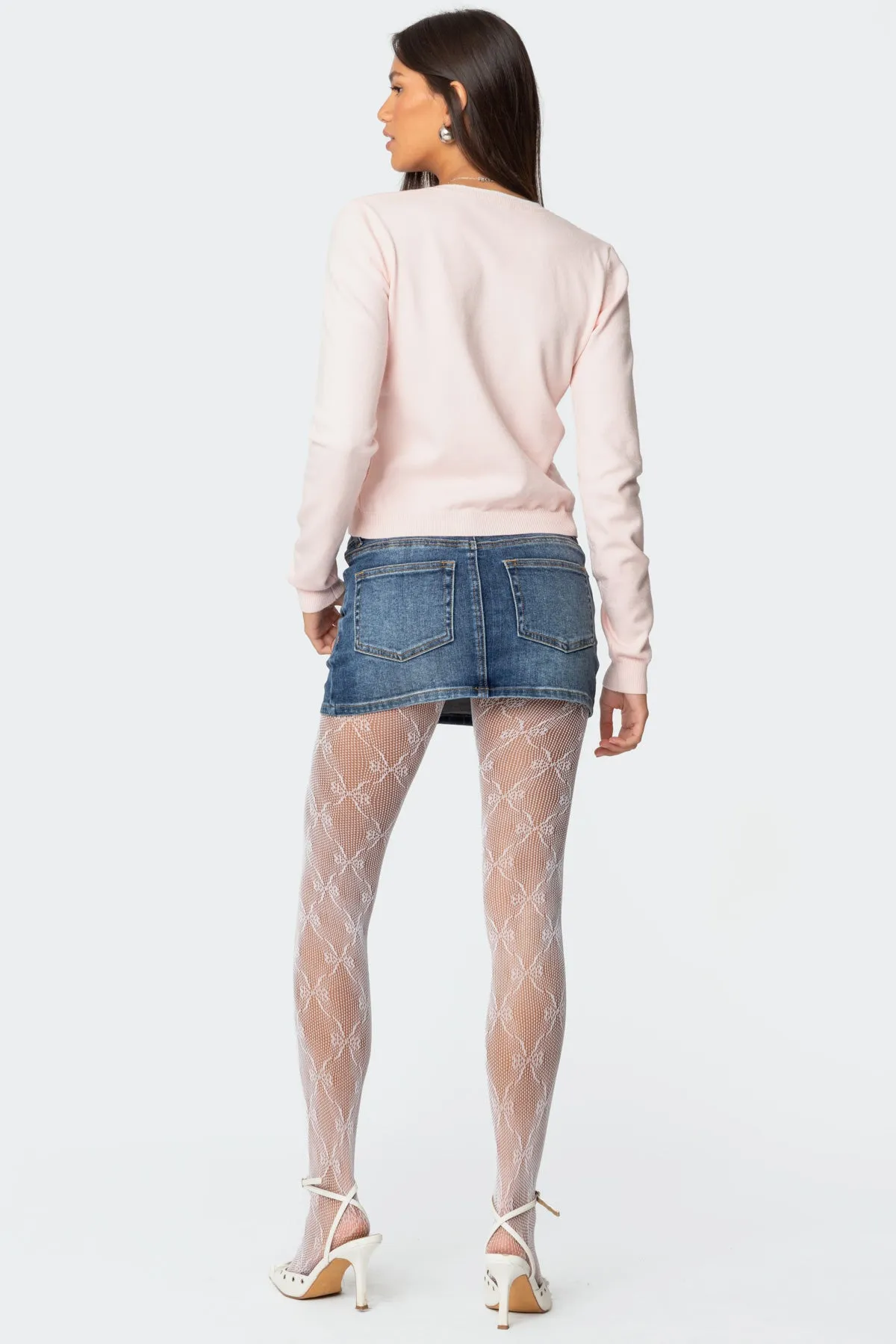 Contrast Bow Knit Cardigan sold by Edikted product image thumbnail 5