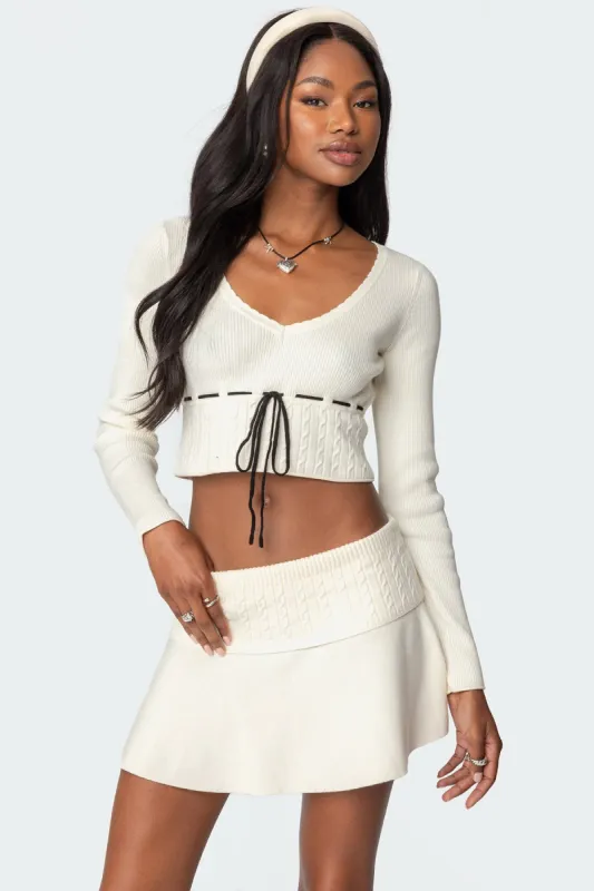 Andie Ribbon Knit Top sold by Edikted