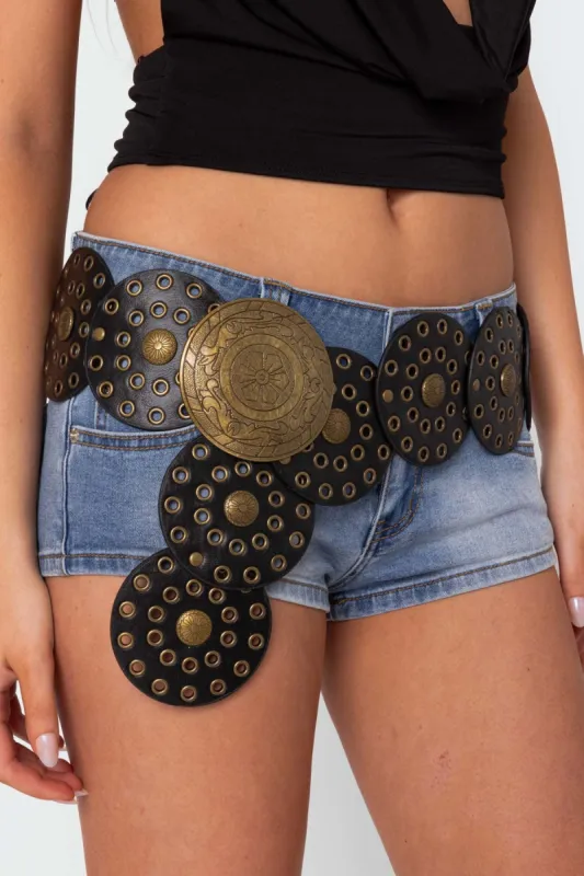 Faux Leather Western Disc Belt sold by Edikted