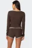 Juliana Polka Dot Ribbed Top sold by Edikted