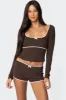 Juliana Polka Dot Ribbed Top sold by Edikted