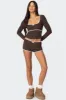 Juliana Polka Dot Ribbed Top sold by Edikted
