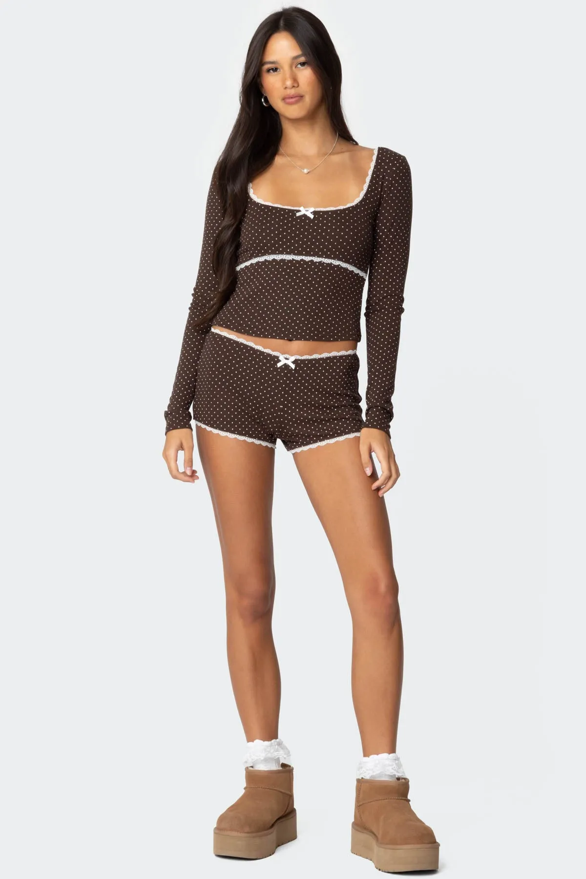 Juliana Polka Dot Ribbed Top sold by Edikted product image thumbnail 4