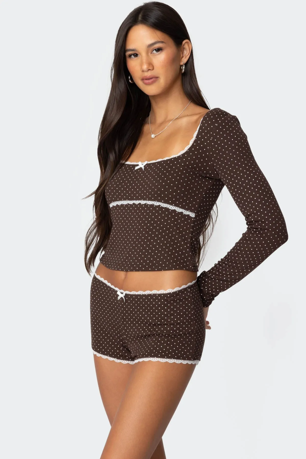 Juliana Polka Dot Ribbed Top sold by Edikted product image thumbnail 2