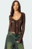 Sheer Mesh Ruffled Top sold by Edikted