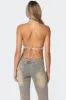 Sequin Open Back Halter Top sold by Edikted