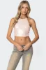 Sequin Open Back Halter Top sold by Edikted